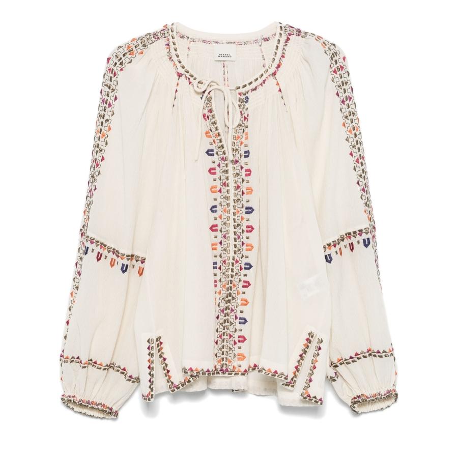 Isabel Marant Ladies Ecru Clive Silk Blend Blouse by ISABEL MARANT