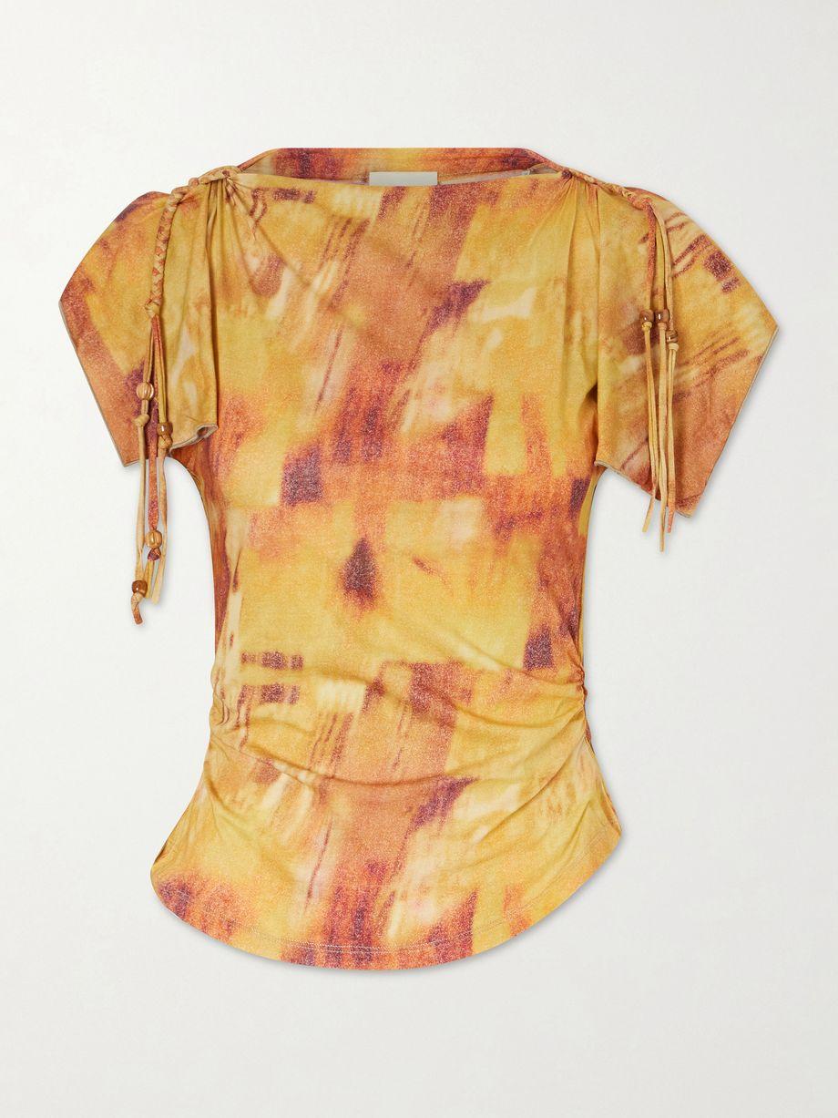 Jazia bead-embellished printed cotton top by ISABEL MARANT