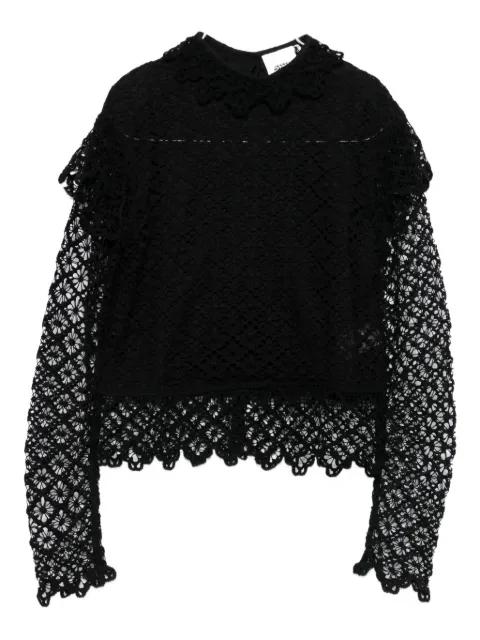 Ludivine lace-trimmed ruffled top by ISABEL MARANT