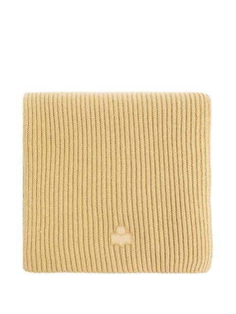 Marion ribbed-knit logo-patch scarf by ISABEL MARANT