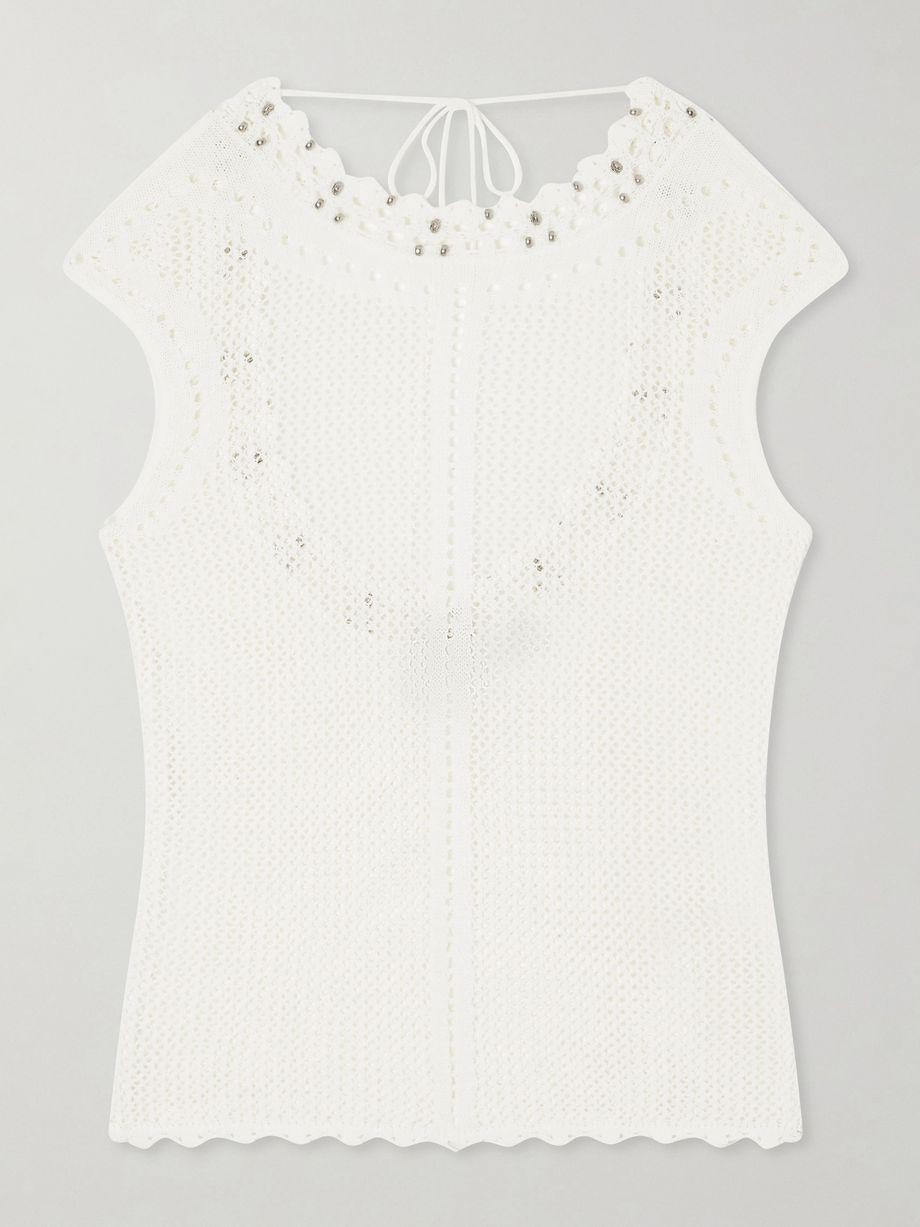 Metorie embellished crochet cotton-blend tank by ISABEL MARANT