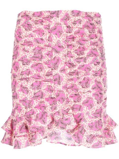 Milendi abstract-print ruched miniskirt by ISABEL MARANT