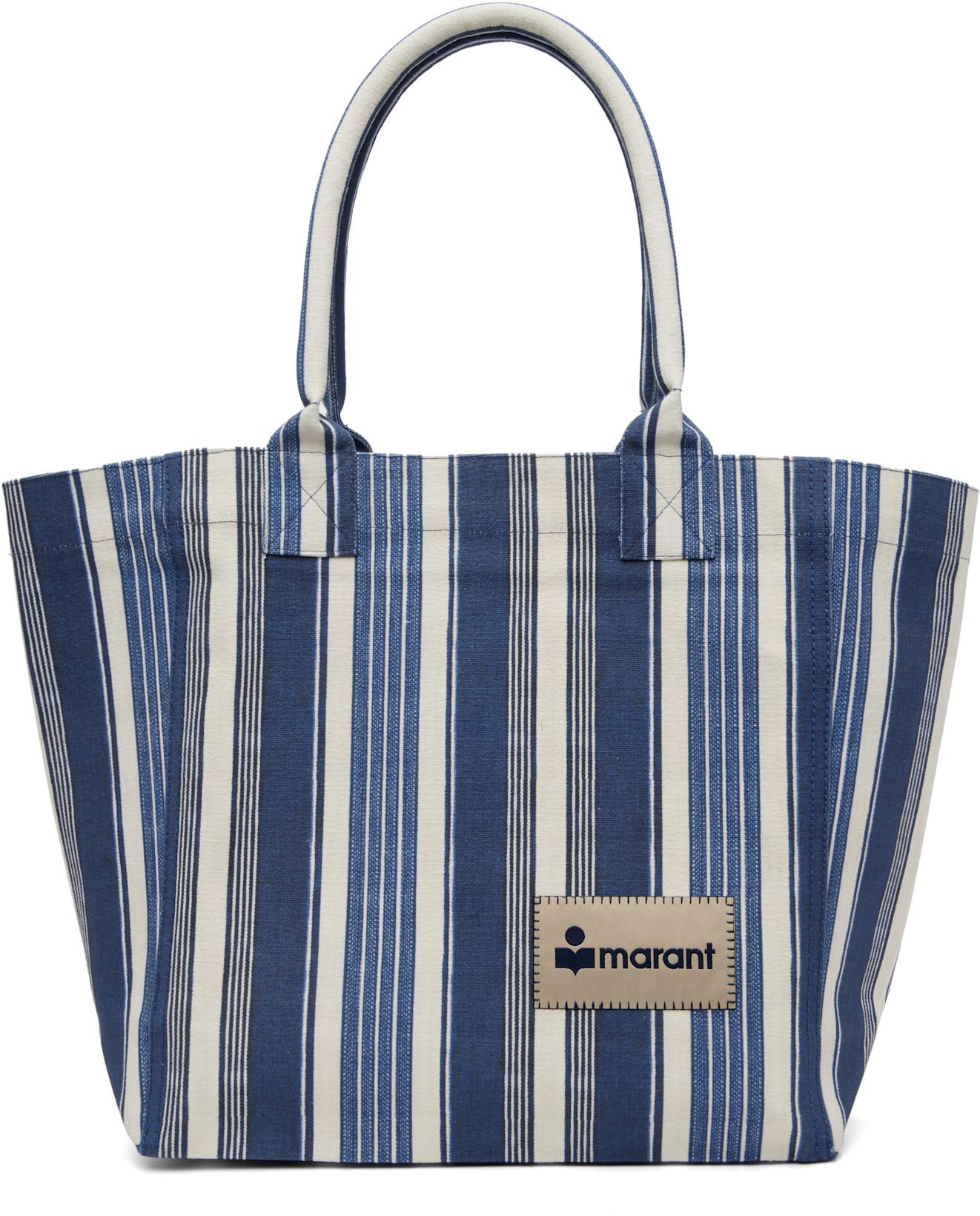Navy & White Small Yenky Tote by ISABEL MARANT