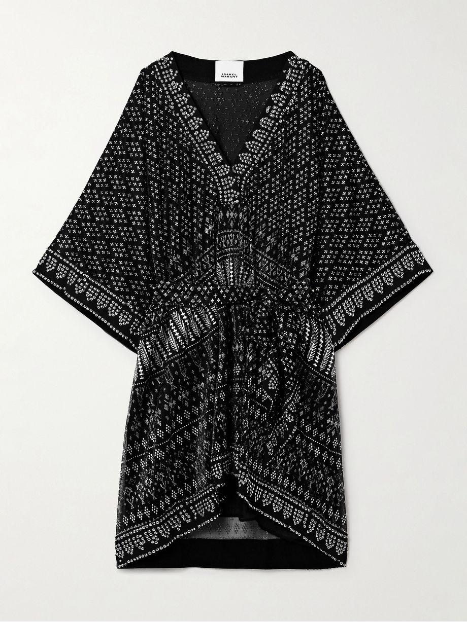 Nawel embellished printed mesh mini dress by ISABEL MARANT