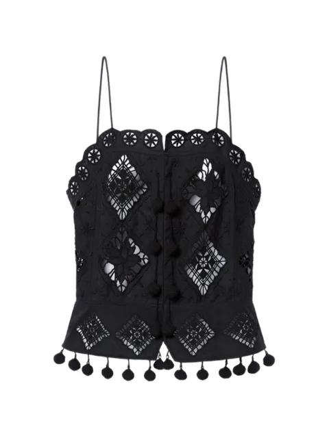 Nelssy broderie anglaise pompom trim top by ISABEL MARANT
