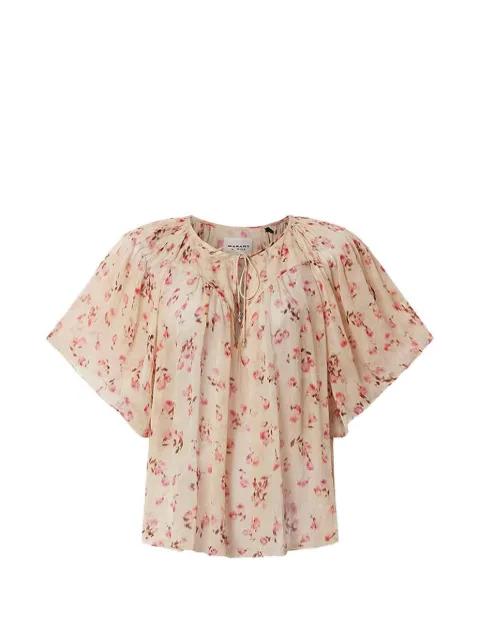Neslya floral-print ruffled blouse by ISABEL MARANT
