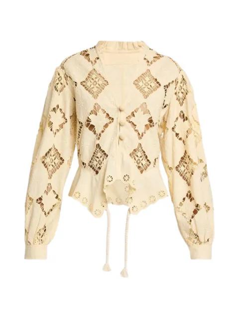Nina broderie anglaise puff-sleeve blouse by ISABEL MARANT