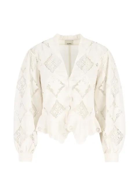 Nina ruffled V-neck blouse by ISABEL MARANT