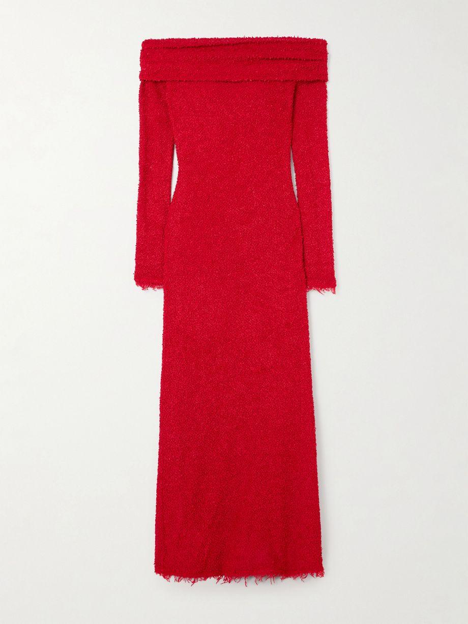 Ormany frayed off-the-shoulder bouclé maxi dress by ISABEL MARANT