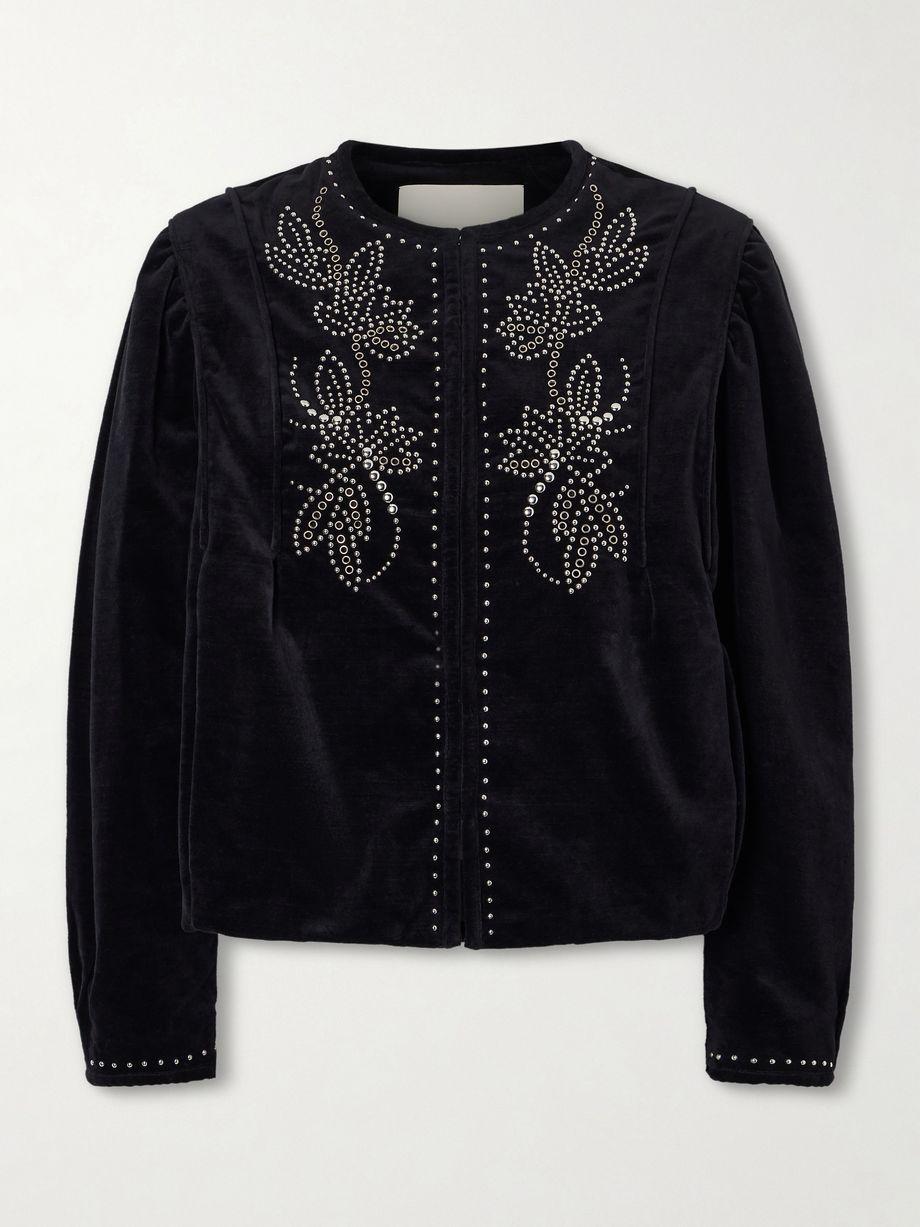 Pietra studded cotton-velvet jacket by ISABEL MARANT