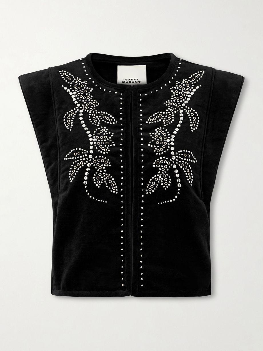 Poppy studded cotton-velvet vest by ISABEL MARANT