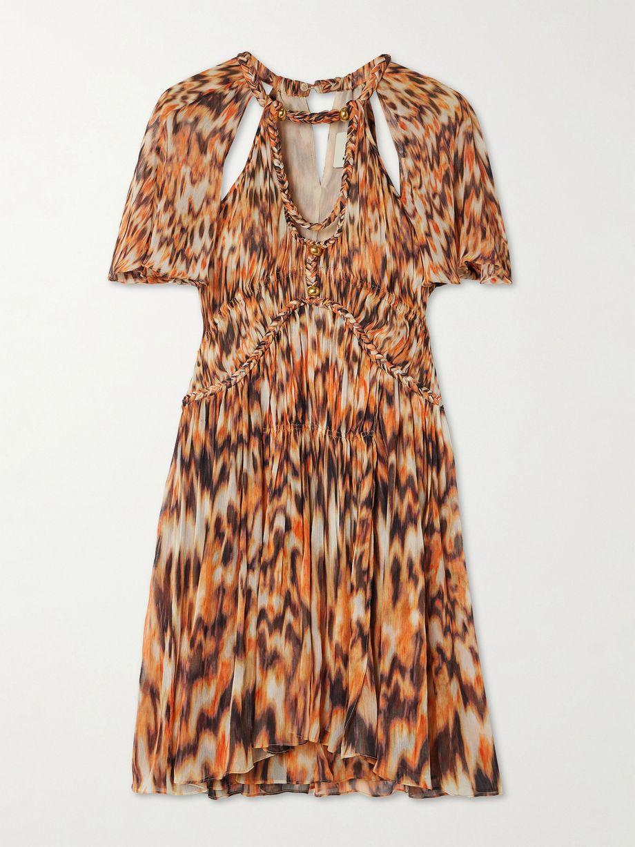 Randalia embellished cutout printed silk-crepon mini dress by ISABEL MARANT