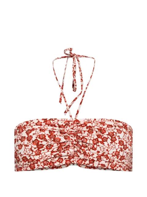 Salma floral ruched bikini top by ISABEL MARANT