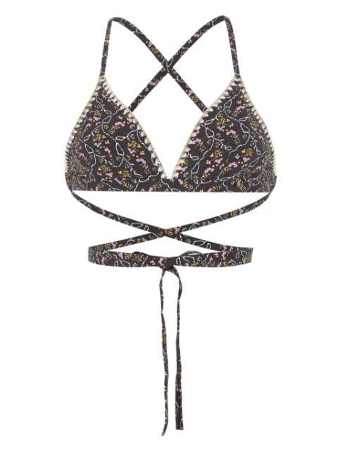 Solange floral-print bikini top by ISABEL MARANT