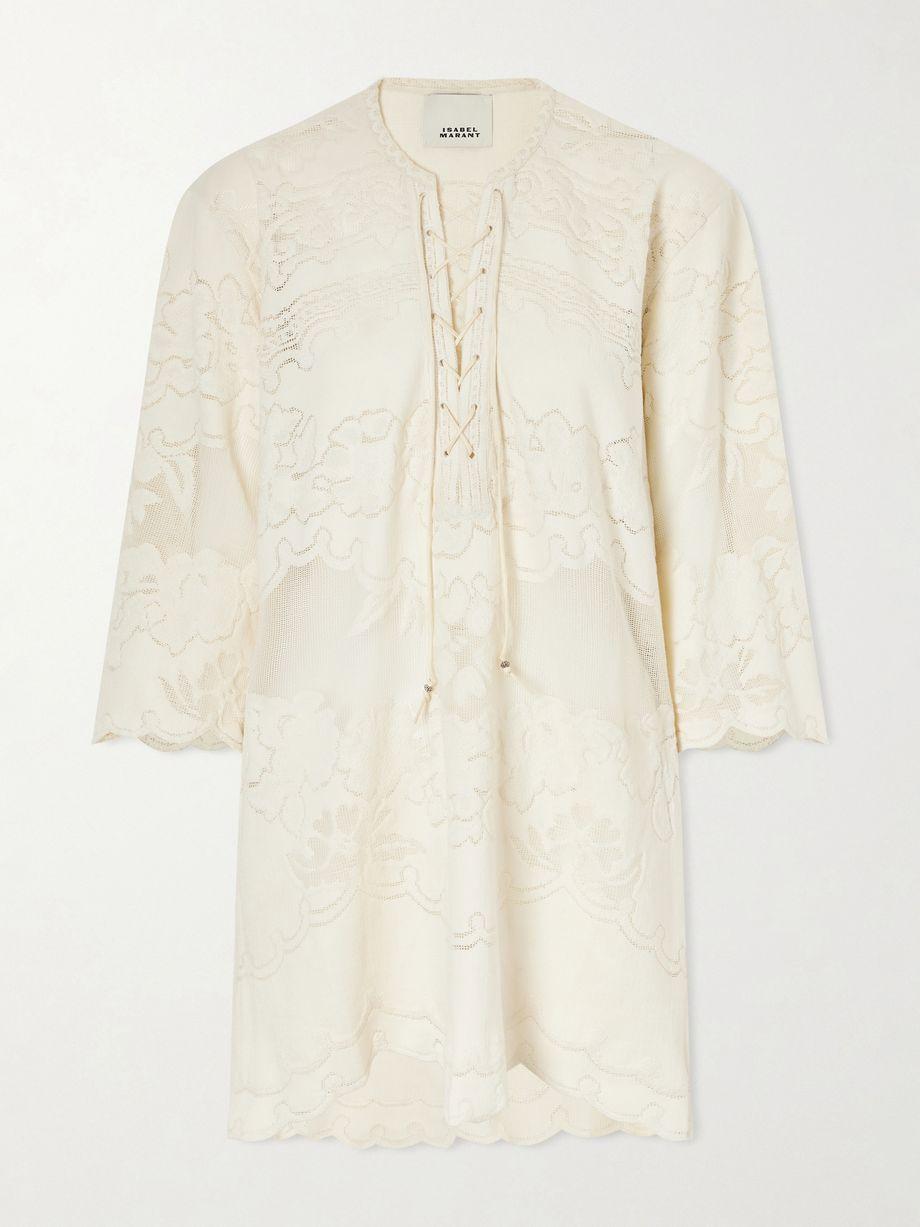 Solara lace-up embroidered mini dress by ISABEL MARANT