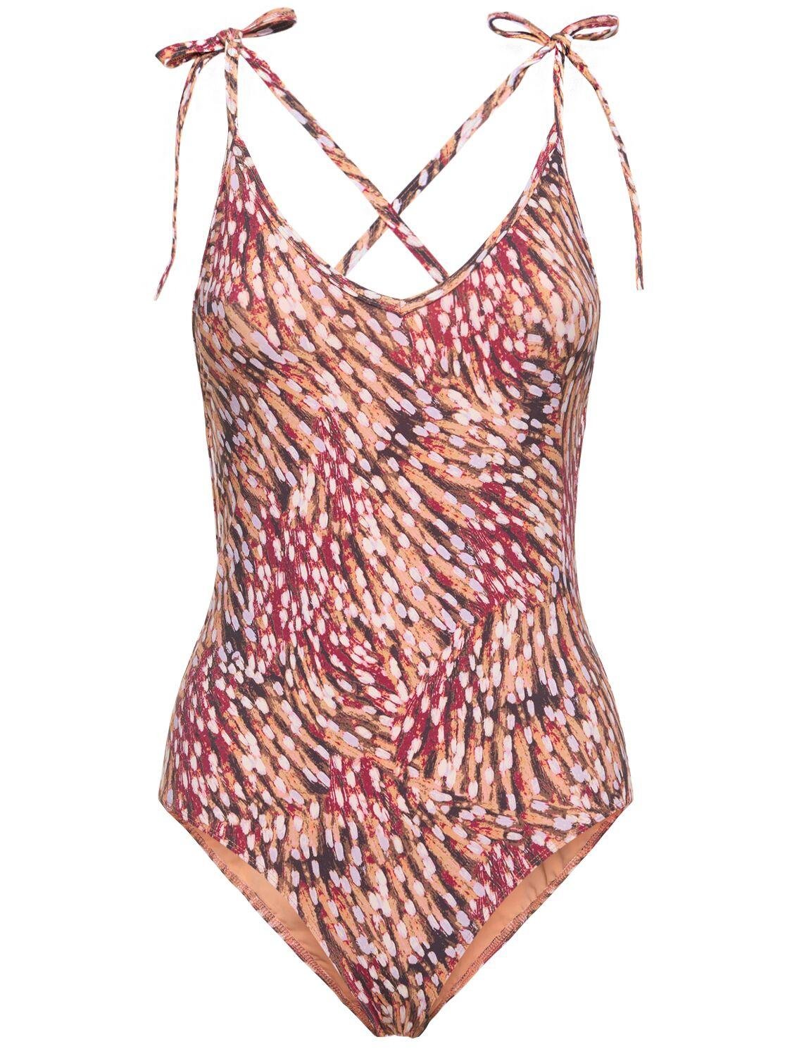 Swan Printed One Piece Swimsuit by ISABEL MARANT