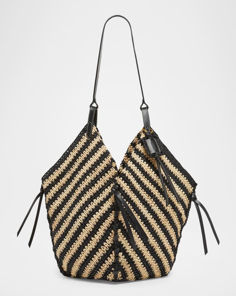 Tampa Striped Raffia Shoulder Bag by ISABEL MARANT