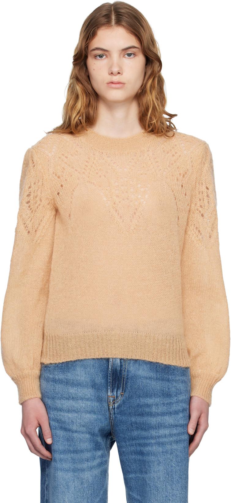 Tan Jenia Openwork Mohair Knit Sweater by ISABEL MARANT