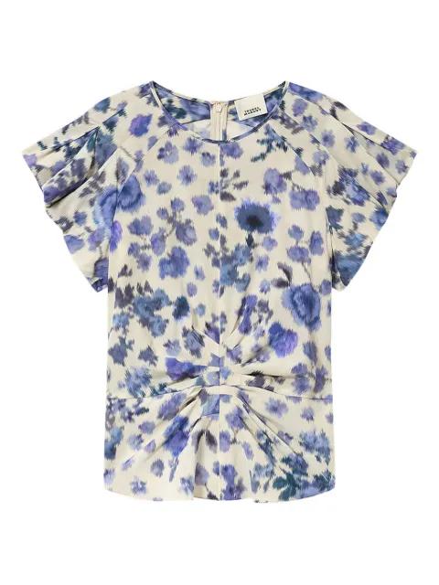 Tullya knotted floral top by ISABEL MARANT