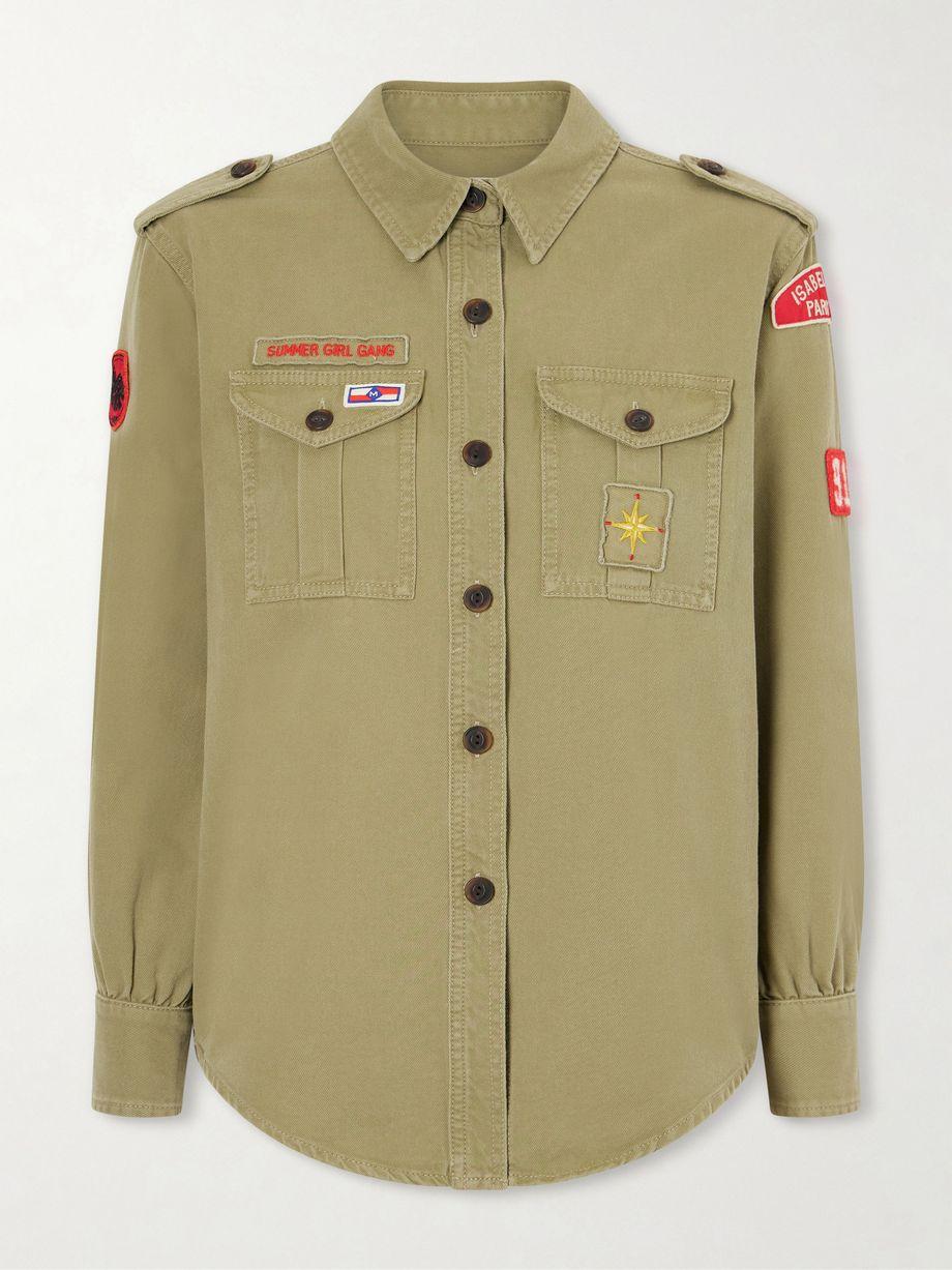 Umberta appliquéd cotton-gabardine shirt by ISABEL MARANT
