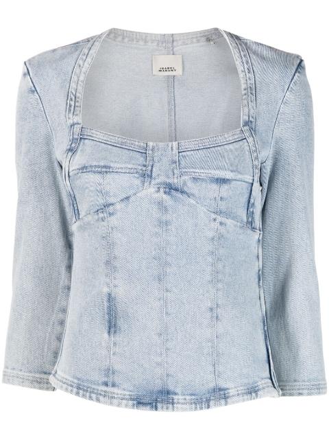 Vanio denim top by ISABEL MARANT