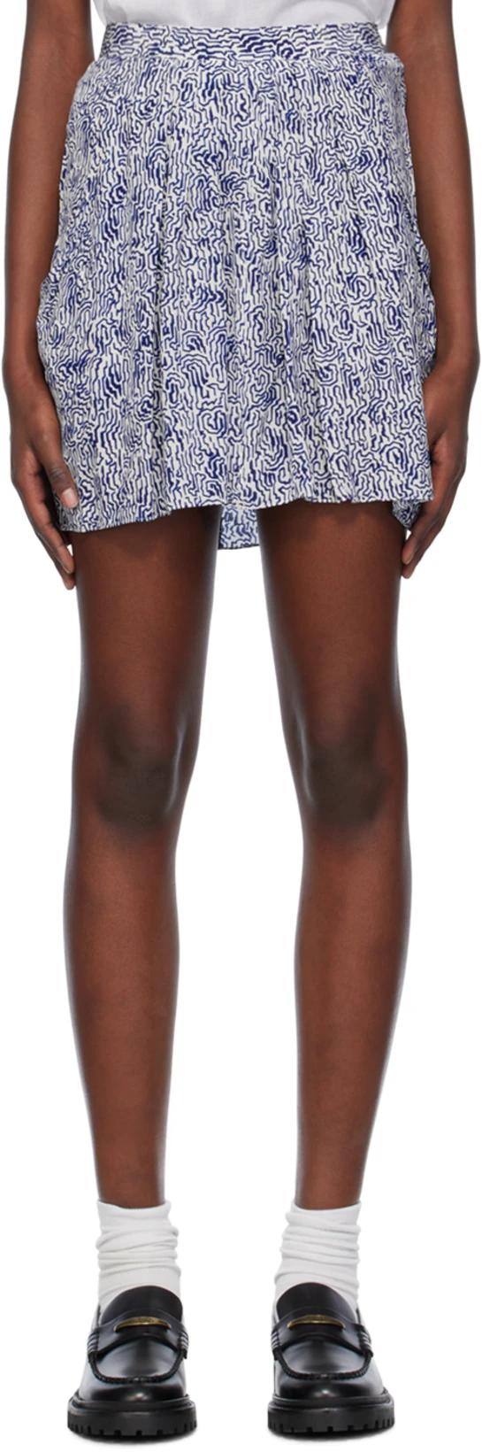 White & Blue Violaine Miniskirt by ISABEL MARANT