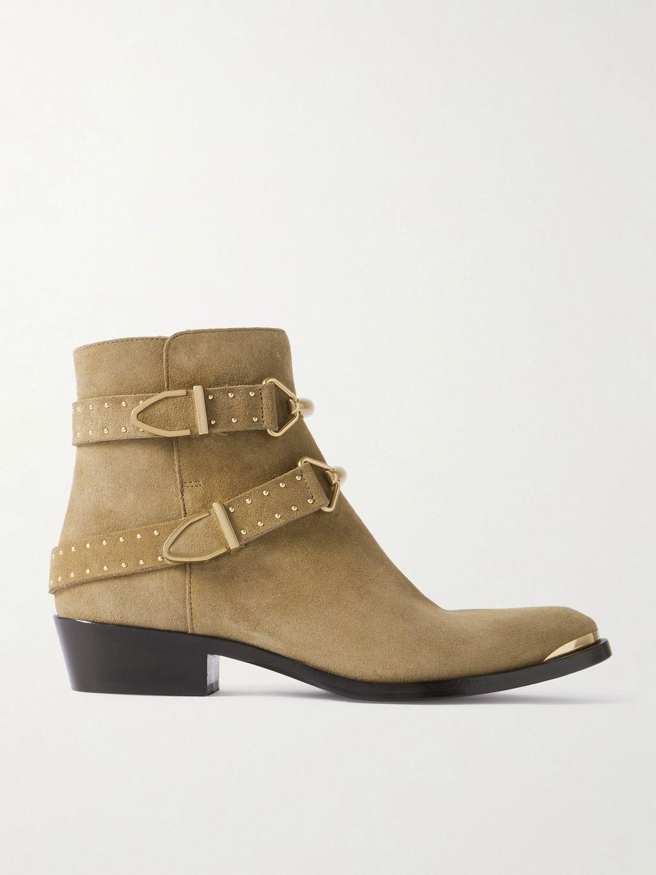 Zalya buckled studded suede ankle boots by ISABEL MARANT
