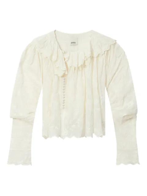 Zelly ruffled embroidered blouse by ISABEL MARANT