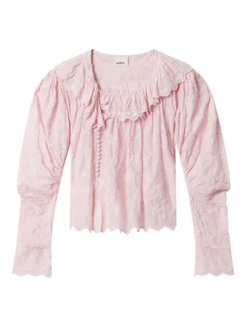 Zelly ruffled embroidered top by ISABEL MARANT