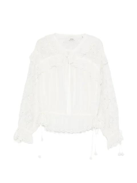 broderie-anglaise drawstring blouse by ISABEL MARANT