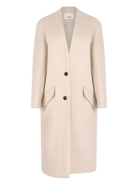button-fastening flap-pockets single-breasted coat by ISABEL MARANT