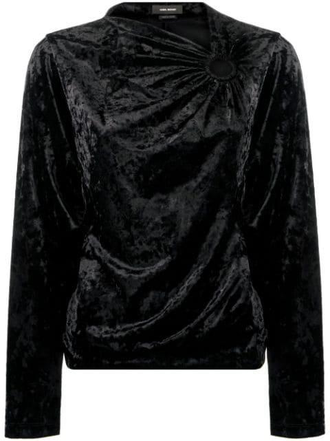 crushed-velvet long-sleeve top by ISABEL MARANT