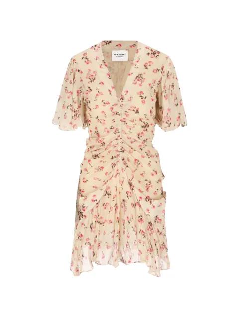 floral-print ruched midi dress by ISABEL MARANT