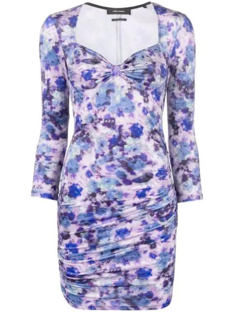 floral-print ruched minidress by ISABEL MARANT