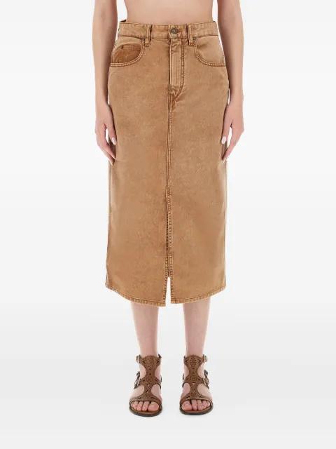 front-slit denim skirt by ISABEL MARANT