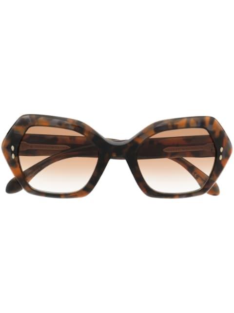 geometric-frame tortoiseshell sunglasses by ISABEL MARANT