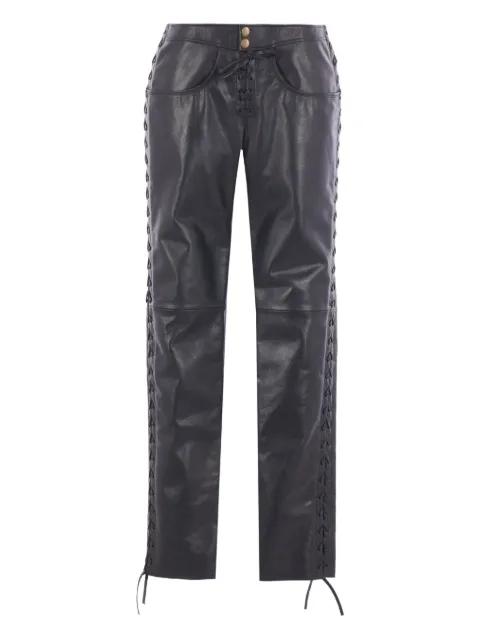 lace-up leather straight trousers by ISABEL MARANT