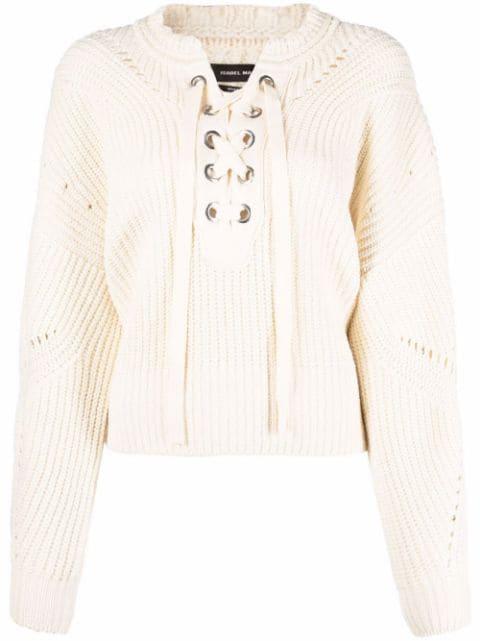 lace-up ribbed-knit jumper by ISABEL MARANT