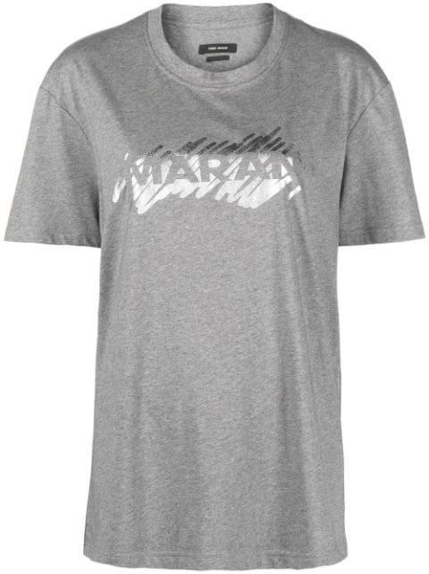 logo-print organic-cotton T-shirt by ISABEL MARANT