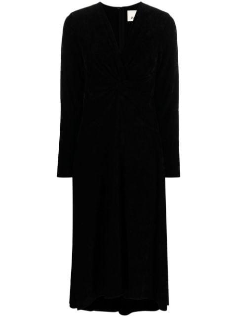 long-sleeved V-neck midi dress by ISABEL MARANT