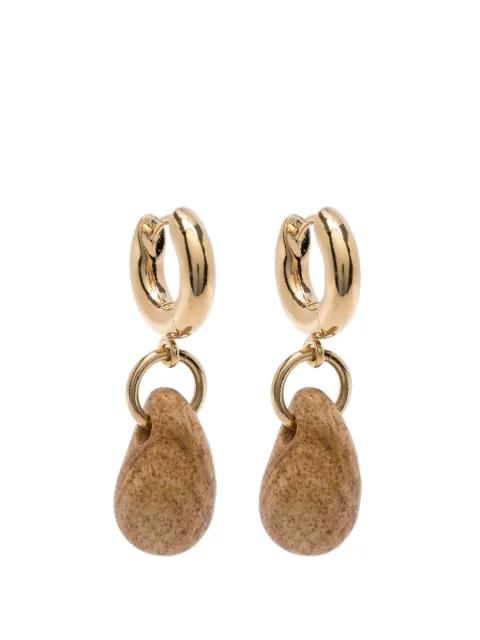 stone-pendant hoop earrings by ISABEL MARANT