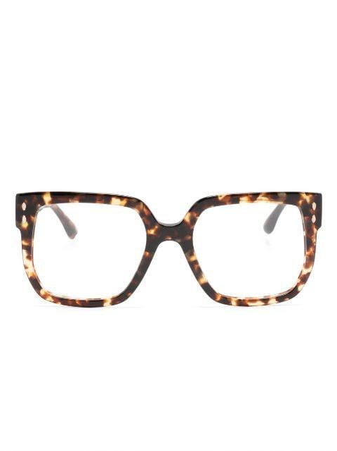 tortoiseshell square-frame glasses by ISABEL MARANT