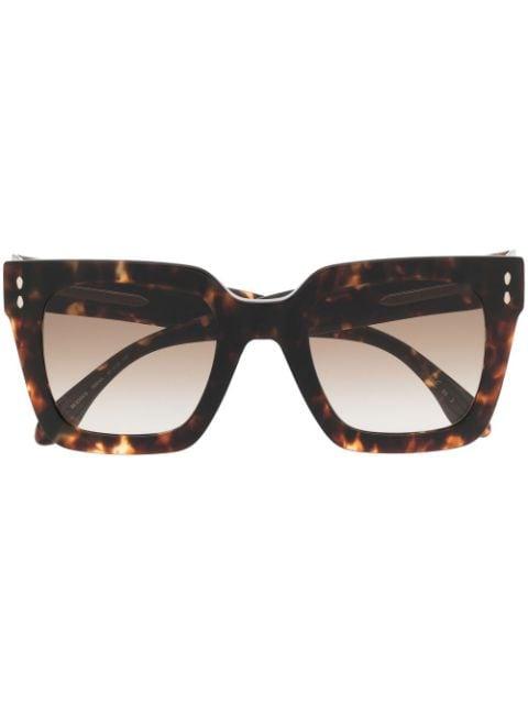 tortoiseshell square frame oversized sunglasses by ISABEL MARANT