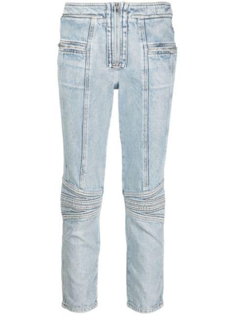 zip-embellished cropped jeans by ISABEL MARANT
