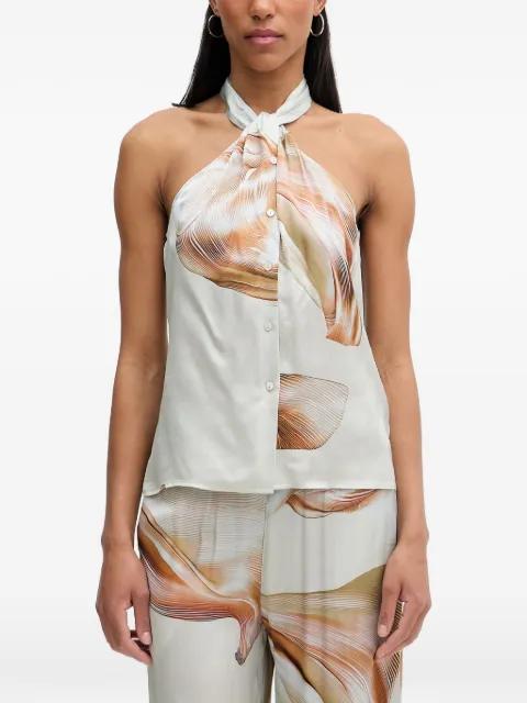 abstract-print halterneck top by ISABELLE BLANCHE