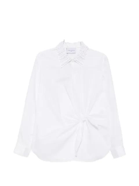 bead-embellished knot-detail shirt by ISABELLE BLANCHE
