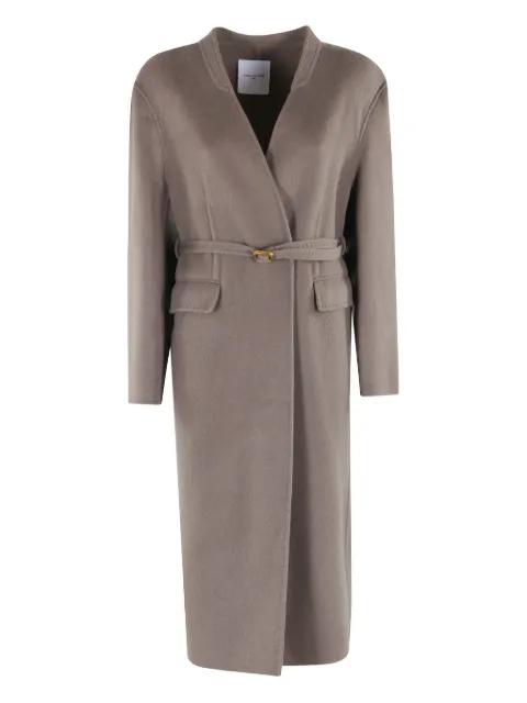 belted single-breasted coat by ISABELLE BLANCHE