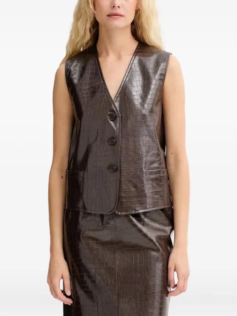 button-up crocodile-effect waistcoat by ISABELLE BLANCHE