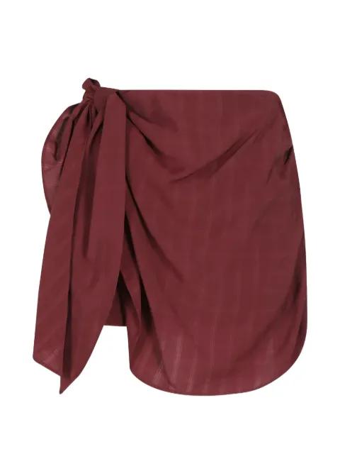 check-pattern knot-detail skirt by ISABELLE BLANCHE