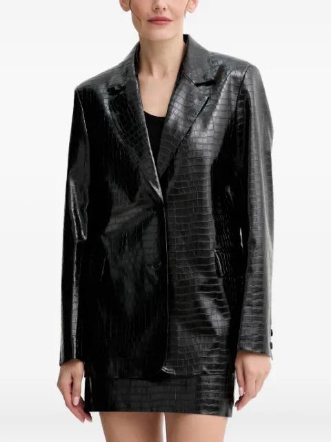 crocodile-embossed button-up blazer by ISABELLE BLANCHE